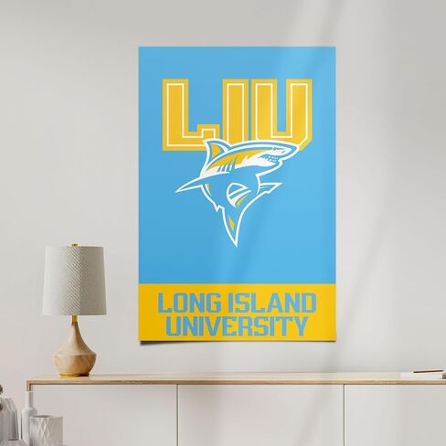 ملصق جامعة صبار الصحراء لونغ آيلاند LIU Sharks مقاس 11 × 17 بوصة ديكور مكتب الغرفة ديكور رسمي للمروحة (11 × 17 بوصة، الإصدار 1A) in Kuwait
