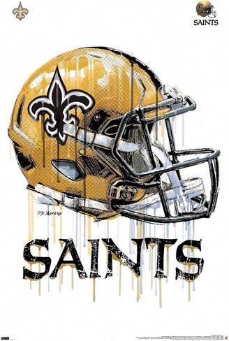 ملصق حائط من Trends International NFL New Orleans Saints - خوذة بالتنقيط 20، 22.375 بوصة × 34 بوصة، نسخة غير مؤطرة in Kuwait
