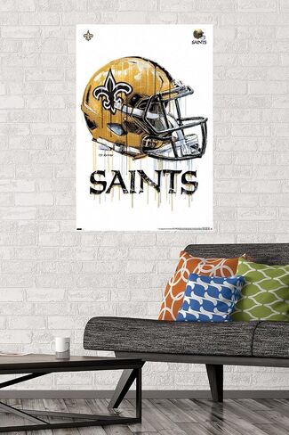 ملصق حائط من Trends International NFL New Orleans Saints - خوذة بالتنقيط 20، 22.375 بوصة × 34 بوصة، نسخة غير مؤطرة in Kuwait