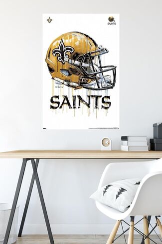 ملصق حائط من Trends International NFL New Orleans Saints - خوذة بالتنقيط 20، 22.375 بوصة × 34 بوصة، نسخة غير مؤطرة in Kuwait