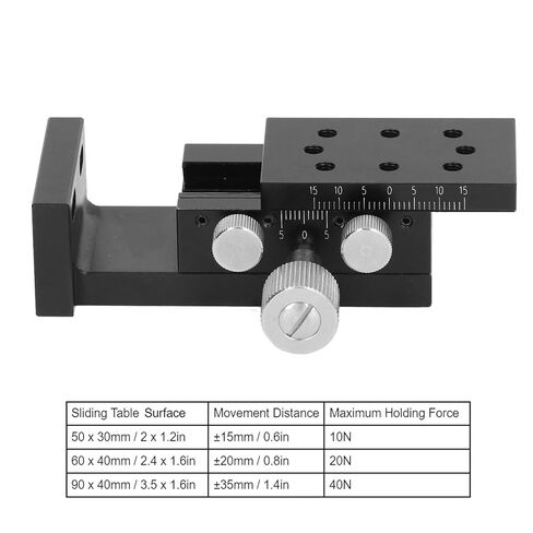 High Precision Z Axis Manual Linear Slide Stage with Gear Knob Control and Accurate Scale for Optical Equipment and Semiconductor Tools Aluminum Alloy Construction Black Ano (60X40mm) in Kuwait