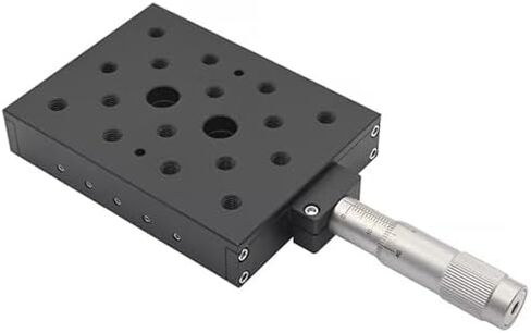 Micter Manual Linear Stage, 25mm Displacement Trimming Bearing Sliding Table, 101.6x76.2mm Platform for Precision Mechanical Positioning & Inspection in Kuwait