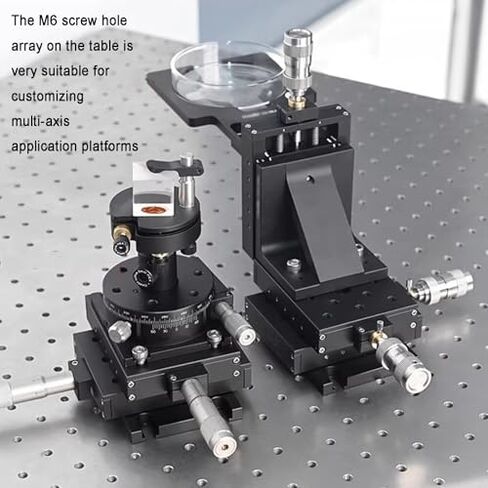 Micter Manual Linear Stage, 25mm Displacement Trimming Bearing Sliding Table, 101.6x76.2mm Platform for Precision Mechanical Positioning & Inspection in Kuwait
