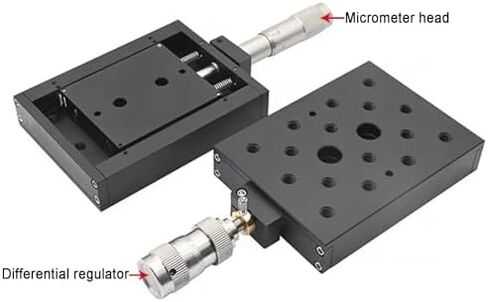 Micter Manual Linear Stage, 25mm Displacement Trimming Bearing Sliding Table, 101.6x76.2mm Platform for Precision Mechanical Positioning & Inspection in Kuwait