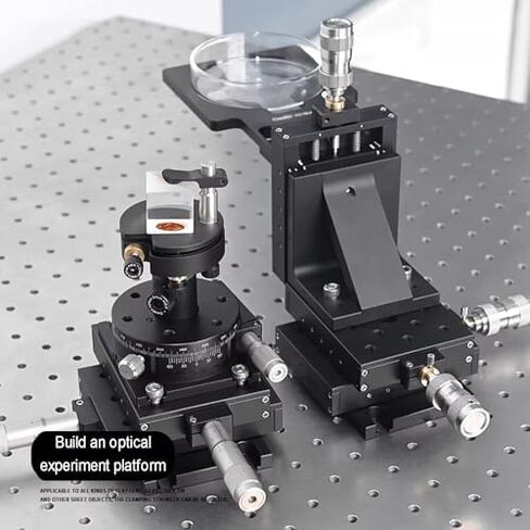 Micter Manual Linear Stage, 25mm Displacement Trimming Bearing Sliding Table, 101.6x76.2mm Platform for Precision Mechanical Positioning & Inspection in Kuwait