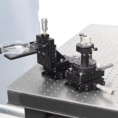 Micter Manual Linear Stage, 25mm Displacement Trimming Bearing Sliding Table, 101.6x76.2mm Platform for Precision Mechanical Positioning & Inspection in Kuwait