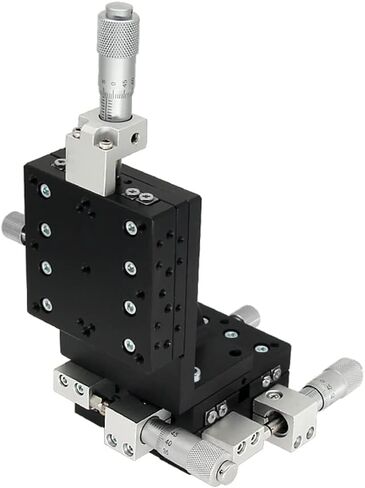 XYZ Axis Vertical Lift Fine-tuning Sliding Table Manual Displacement Platform 6.5-12.5mm Stroke 19.2N-58.8N Load(LDV90-LM-C2 90mm) in Kuwait