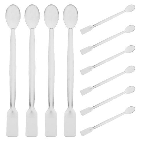 Healifty 10pcs Stainless Steel Lab Spatulas Micro Sampling Scoop Double Ended Mixing Spoon Laboratory Measuring Spoon for Powders Filler in Kuwait