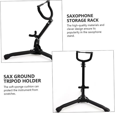 Universal Tenor and Alto Saxophone Stand Tripod Holder Portable Sax Ground Bracket Rack for Saxophone Storage and Wind Instrument Accessories in Kuwait