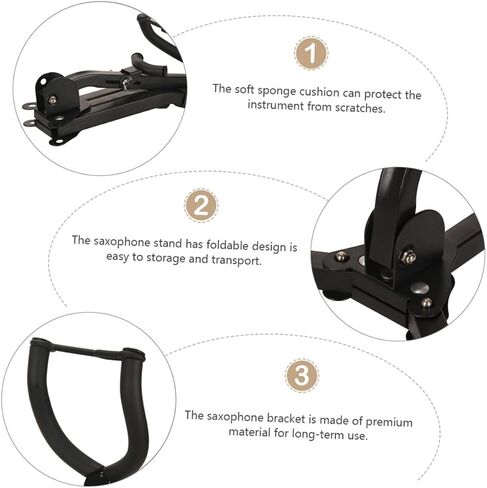 Universal Tenor and Alto Saxophone Stand Tripod Holder Portable Sax Ground Bracket Rack for Saxophone Storage and Wind Instrument Accessories in Kuwait