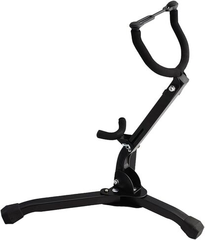 YARNOW Portable Saxophone Stand for Alto and Tenor Saxophones, Universal Foldable Sax Ground Tripod Holder with Travel-friendly Design and Sturdy Black Finish in Saudi Arabia
