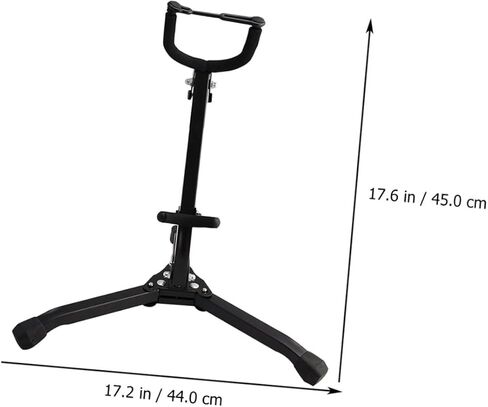 YARNOW Portable Saxophone Stand for Alto and Tenor Saxophones, Universal Foldable Sax Ground Tripod Holder with Travel-friendly Design and Sturdy Black Finish in Saudi Arabia