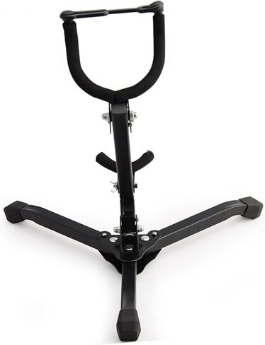 YARNOW Portable Saxophone Stand for Alto and Tenor Saxophones, Universal Foldable Sax Ground Tripod Holder with Travel-friendly Design and Sturdy Black Finish in Saudi Arabia