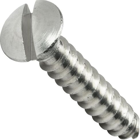#14 × 1-1/2" براغي معدنية ذات رأس بيضاوي، محرك مشقوق، فولاذ مقاوم للصدأ 18-8، ملولب بالكامل، فولاذ مقاوم للصدأ، ذاتية التنصت، الكمية 25 in Kuwait