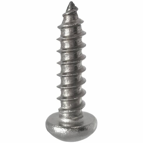 #12 × 1-1/2" براغي معدنية مستديرة الرأس، محرك فيليبس، الفولاذ المقاوم للصدأ 18-8، خيط كامل، لمسة نهائية لامعة، ذاتية التنصت، النوع A، الكمية 50 بواسطة Fastenere in Kuwait