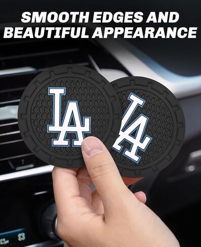 Coaster Insert Fit LA Dodgers Baseball Fans - Anti Slip Car Cup Coaster, Black in Kuwait