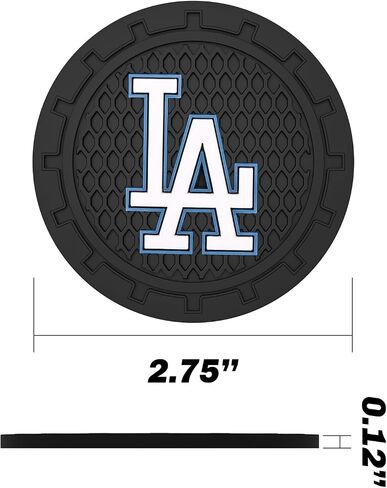 Coaster Insert Fit LA Dodgers Baseball Fans - Anti Slip Car Cup Coaster, Black in Kuwait