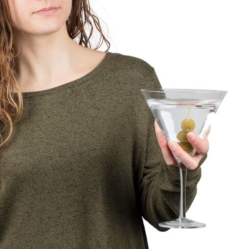 Oversized XL Giant 25 oz Martini Glass - Holds 6 Regular Martinis or Cocktails- Made of Hand-Blown Glass NOT Plastic- Jumbo Glassware Fun for Bachelorettes & Birthday Parties- Mothers Day Gift for Mom in Kuwait