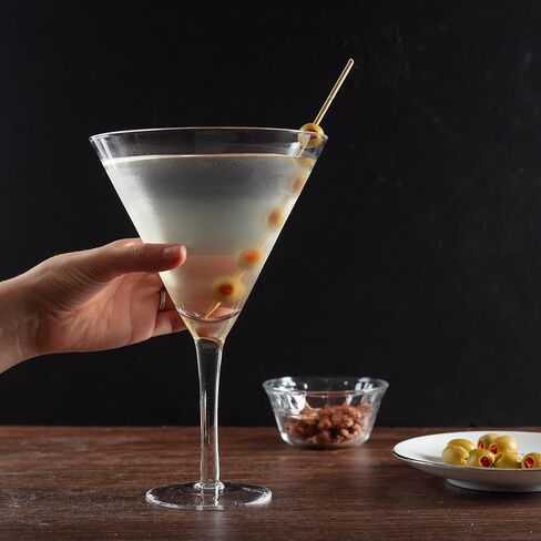 Oversized XL Giant 25 oz Martini Glass - Holds 6 Regular Martinis or Cocktails- Made of Hand-Blown Glass NOT Plastic- Jumbo Glassware Fun for Bachelorettes & Birthday Parties- Mothers Day Gift for Mom in Kuwait