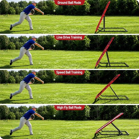 MoKo Baseball Rebounder Net, 4x4.5FT Pitch Back Trainer with 5 Adjustable Angles, Foldable Rebound Net for Baseball, Softball Volleyball, Practice Ground Balls, Line Drives & Fly Balls in Kuwait