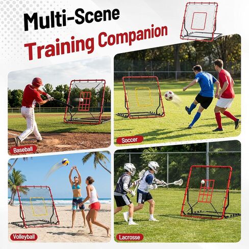 MoKo Baseball Rebounder Net, 4x4.5FT Pitch Back Trainer with 5 Adjustable Angles, Foldable Rebound Net for Baseball, Softball Volleyball, Practice Ground Balls, Line Drives & Fly Balls in Kuwait