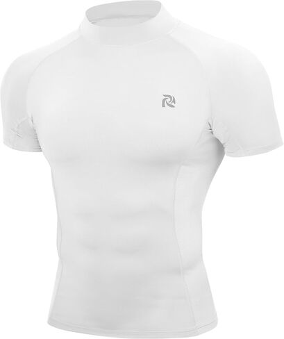 Men's Short Sleeve Compression Shirt, Mock Turtleneck Athletic Base Layer Tops, Workout Undershirt for Gym Sports in Kuwait