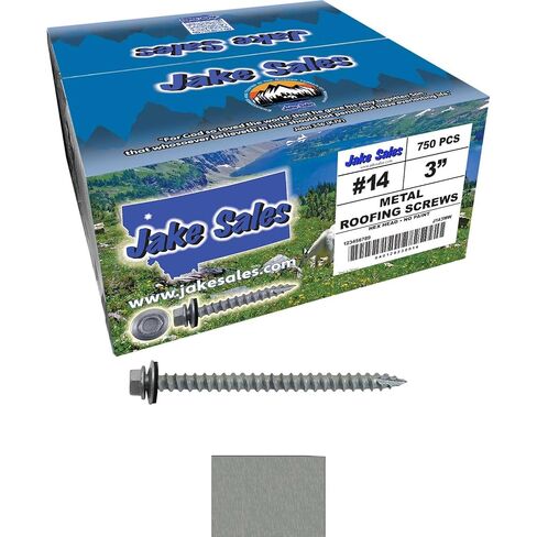 14 x 3 NO Paint Metal Roofing Screws - Hex Washer Head- Self-Starting/Tapping - EPDM Washer. 3 X 250 Bags - 750 Screws in Kuwait