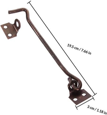 Brown Iron Cabin Hook Latch for Doors and Windows, Multi-Functional Tear-Resistant Privacy Hook Latch with Classic Vintage Style, Easy Installation for Security and Safety in Kuwait