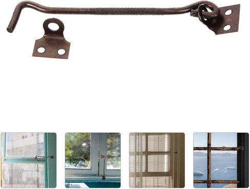 Brown Iron Cabin Hook Latch for Doors and Windows, Multi-Functional Tear-Resistant Privacy Hook Latch with Classic Vintage Style, Easy Installation for Security and Safety in Kuwait