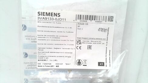 SIEMENS 3VA9133-0JB10 Breaker 3VA5 125A 3P SM Lug 1W, Black in Kuwait