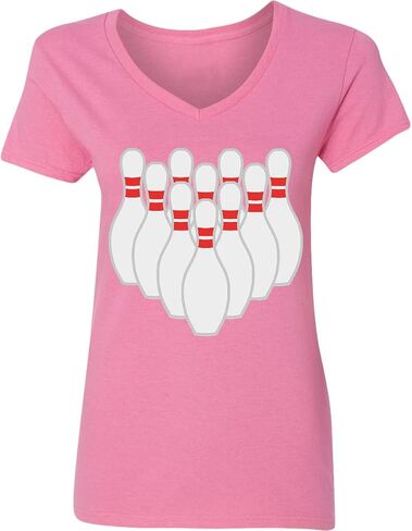 inktastic 10 Pins for Bowling Women's V-Neck T-Shirt in Kuwait