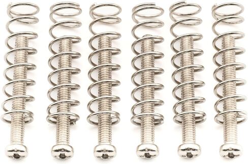 Musiclily Pro M3x25mm Pan Head Humbucker Pickup Mounting Screws and Steel Springs Set for Import Electric Guitar, Black (Set of 6) in Kuwait