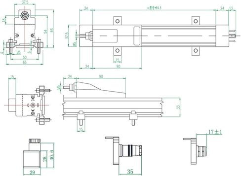 KTF600mm Slide Type Linear Displacement Sensor 1150mm Injection molding Machine Electronic Ruler(600mm) in Kuwait
