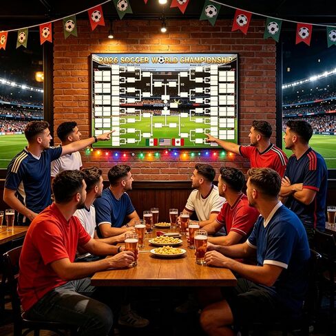 GimiCooky 2026 Soccer World Championship Schedule Poster, 39 x 24 Inches in Kuwait