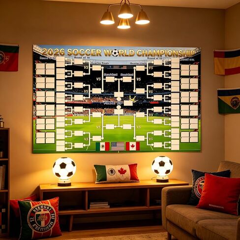 GimiCooky 2026 Soccer World Championship Schedule Poster, 39 x 24 Inches in Kuwait