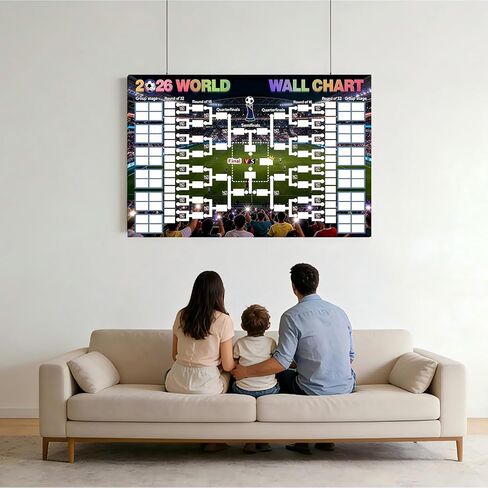 World Cup Poster and 48-Team Final Tournament Display Set 35.4×23.6-inch Final Tournament Banner A Gift for Soccer Fans in Kuwait