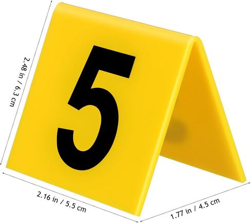 Gatuida 15 حزمة من علامات الأدلة، علامات مسرح الجريمة، علامات طاولة علامات لأرقام الجدول، رقم الأرضية، لوازم ألعاب المطاعم، ديكورات مسرح الجريمة، علامات مكتبية in Kuwait