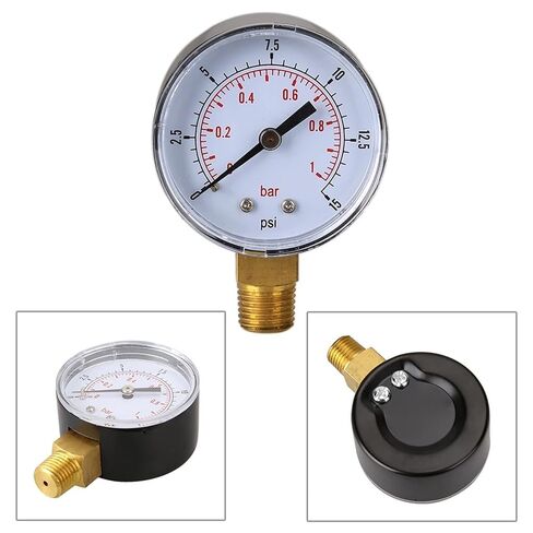 1 قطعة 0-15 PSI قياس الضغط المنخفض 1/4 BSPT انخفاض جبل مقياس ضغط الهواء للمياه الهواء ATV الإطارات اختبار ضغط الغاز in Kuwait