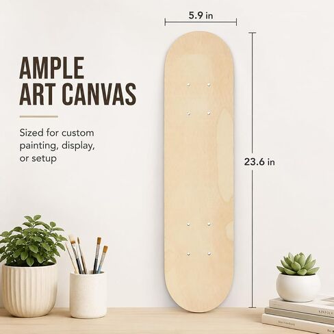 3 Pcs Blank Skateboard Decks, Unfinished Wood Art Boards for DIY Custom Graffiti, 23.6 x 5.9 in Skateboard Deck Set with Pre-Drilled Holes for Art Painting Home Decoration in Kuwait