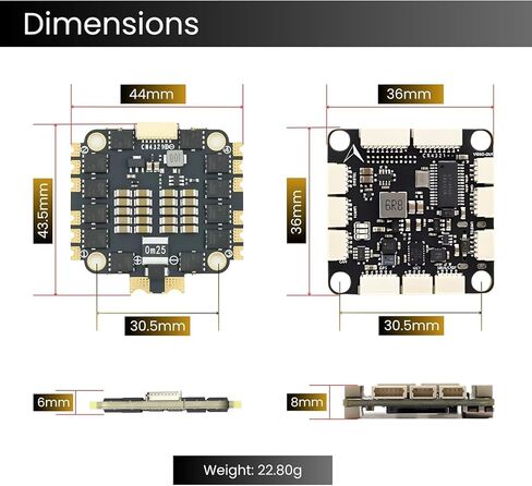 AERO SELFIE H743 Flight Controller with 60A 8 bit ESC 30x30 Stack: Supports 2-6S LiPo, Dual IMU, Compass, Barometer, Compatible with Betaflight, INAV, PX4, Ardupilot for FPV & Racing Drones in Kuwait
