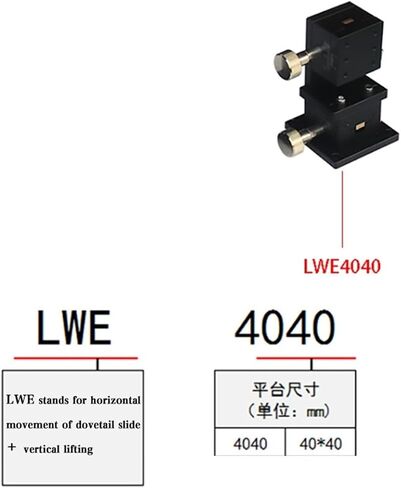 XZ Axis LWE4040 40 * 40 Dovetail Groove Sliding Table Manual Platform Rack and Pinion Drive High Precision Knob Fine-Tuning Slide in Kuwait