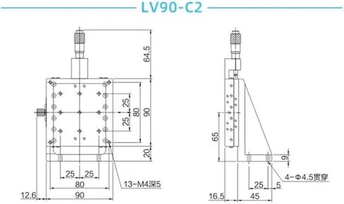 Z Axis 90 * 90mm LV90 Sliding Table Manual Displacement Vertical-lift Fine Tuning Platform Cross Roller Guide Linear Stage Slidin in Kuwait