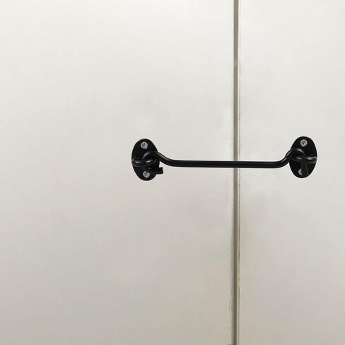 HEMOTON Stainless Steel Cabin Hook Latch for Door and Window with Easy Installation and Versatile Design, Black Privacy Hook Lock Suitable for Home and Office Use, in Kuwait