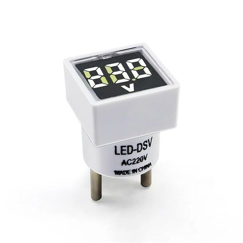 1PC AC220V Indicator Light Voltmeter LED Digital Display Voltage Measurement Monitor Square Voltmeter(Blue) in Kuwait