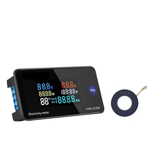 1pc Digital Voltmeter KWS-AC300 AC 50-300V Power Energy Meter LED AC Wattmeter Electric Meter with Reset Function 0-100A(AC300 100A Open) in Kuwait