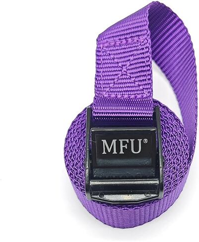 MFU Lashing Straps 1 "x 8 ft 100% بوليستر 1100 رطل الثقيلة التعادل أسفل حزام السرج 6-حزمة قابل للتعديل كام مشبك البضائع الأشرطة لقوارب الكاياك، مقطورة، البطارية - الملونة (الأرجواني + الأزرق) in Kuwait