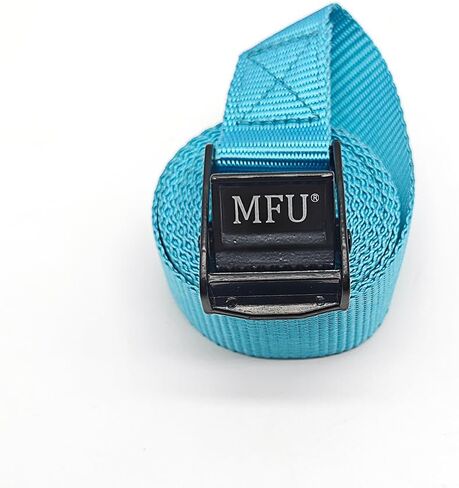 MFU Lashing Straps 1 "x 8 ft 100% بوليستر 1100 رطل الثقيلة التعادل أسفل حزام السرج 6-حزمة قابل للتعديل كام مشبك البضائع الأشرطة لقوارب الكاياك، مقطورة، البطارية - الملونة (الأرجواني + الأزرق) in Kuwait