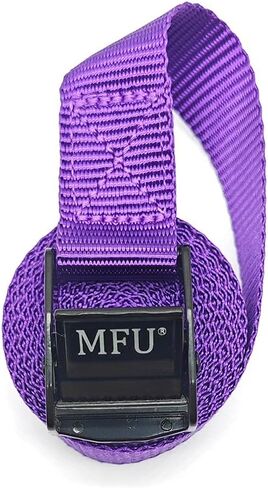 MFU Lashing Straps 1 "x 8 ft 100% بوليستر 1100 رطل الثقيلة التعادل أسفل حزام السرج 6-حزمة قابل للتعديل كام مشبك البضائع الأشرطة لقوارب الكاياك، مقطورة، البطارية - الملونة (الأرجواني + الأزرق) in Kuwait