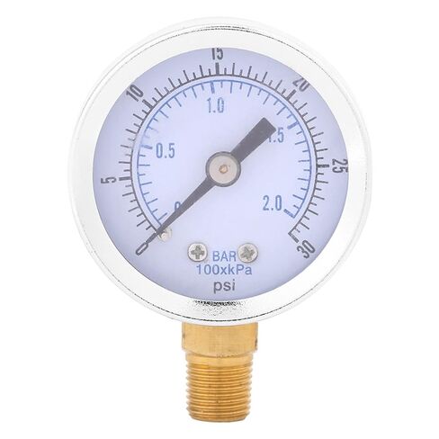 مقياس ضغط صغير، 0-30psi 0-2bar قياس مزدوج النطاق، مقياس ضغط مزدوج، مع غلاف معدني متين، من أجل in Kuwait