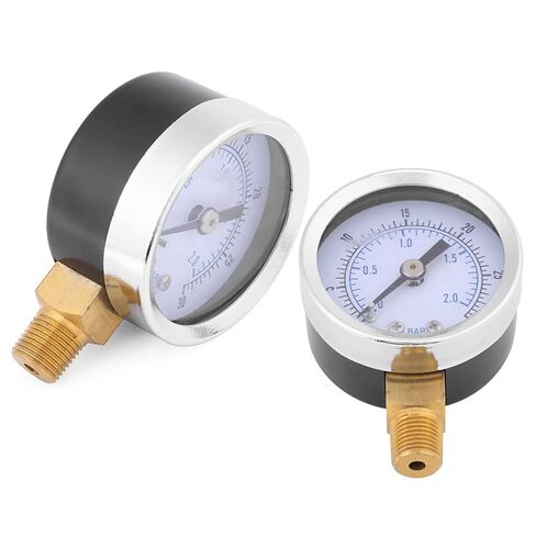 مقياس ضغط صغير، 0-30psi 0-2bar قياس مزدوج النطاق، مقياس ضغط مزدوج، مع غلاف معدني متين، من أجل in Kuwait